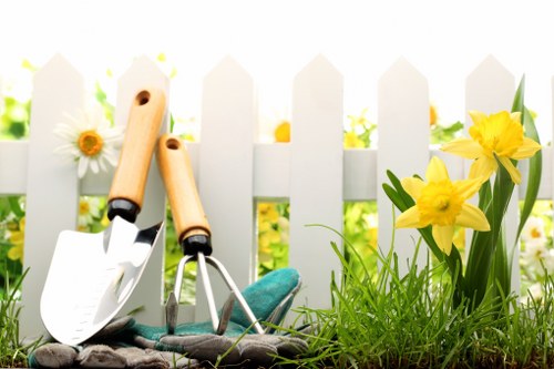Professional gardeners in Tower Hill improving a city garden